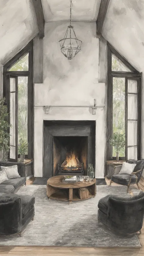 fireplace drawing