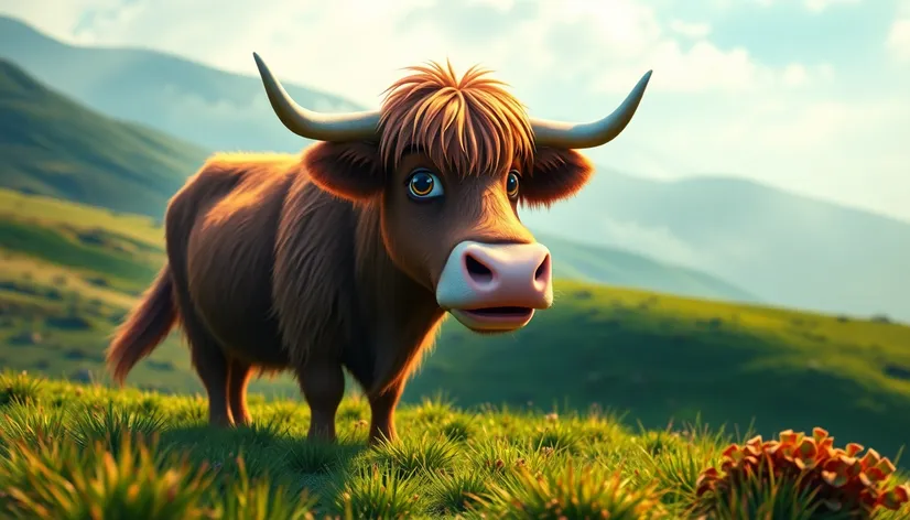 animated highland cow