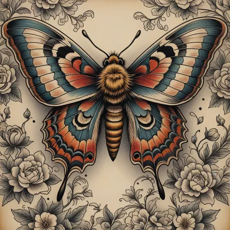 traditional moth tattoo