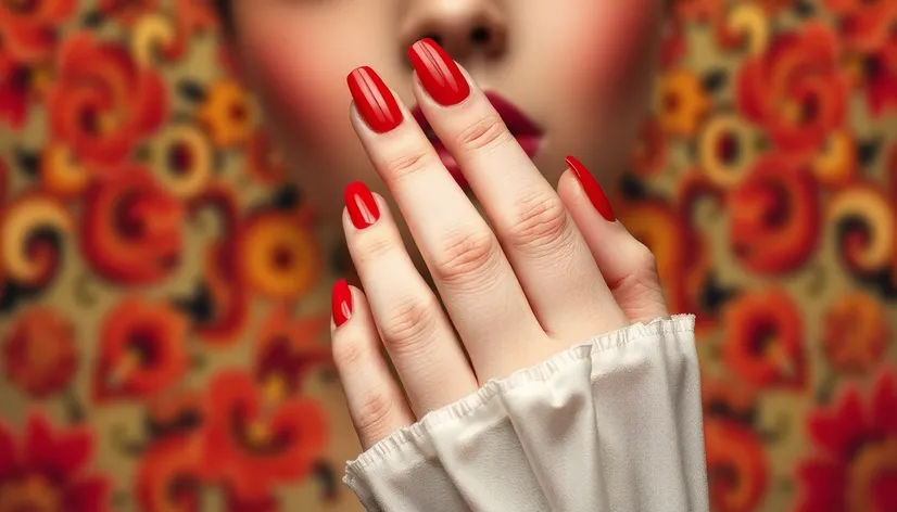 red nails design