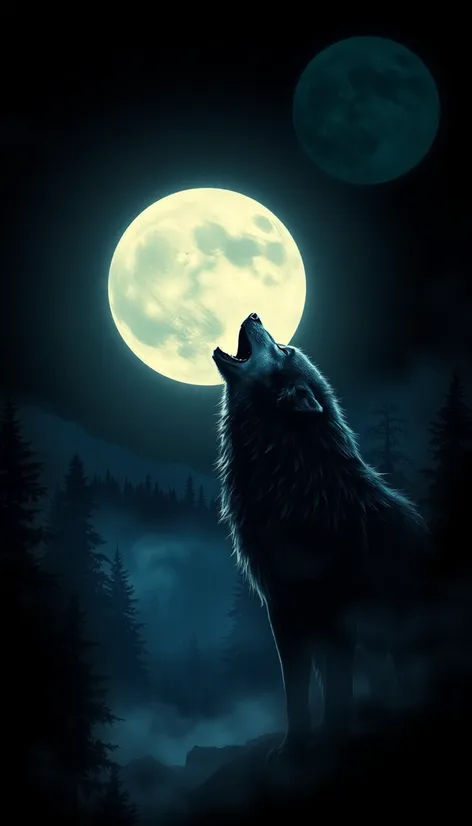 wolf howling at the