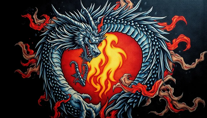 dragon wolf tattoo