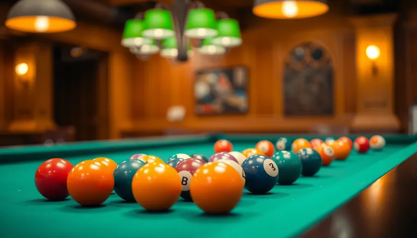 pool table with balls