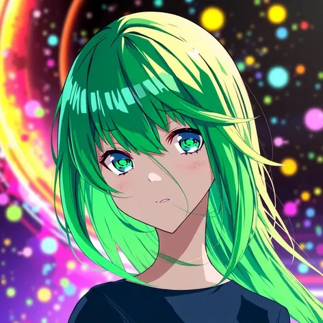 anime character green hair