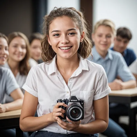 A happy student who