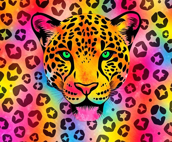 rainbow leopard digital paper