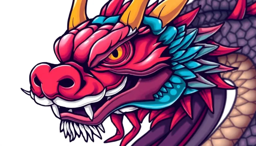 american traditional dragon head