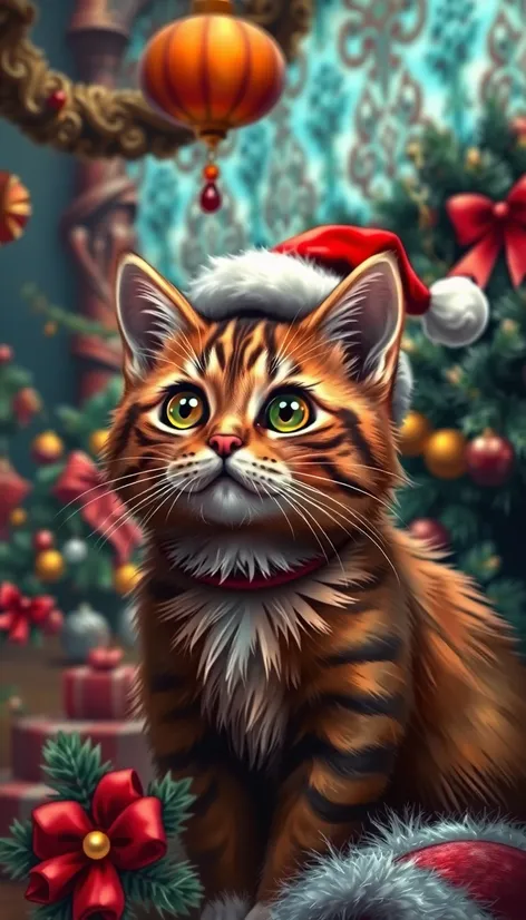 art christmas cat