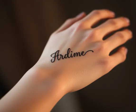 name in hand tattoo