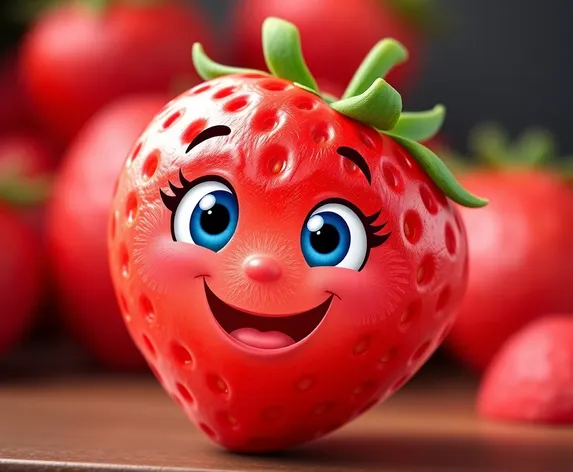 strawberry realistic cartoon