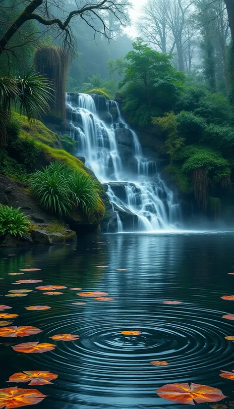 pond waterfalls