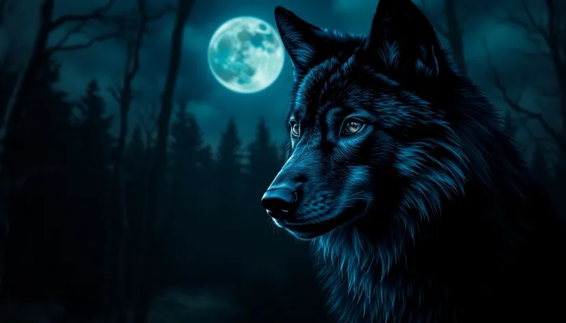 blue and black wolf