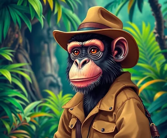 monkey character with safari