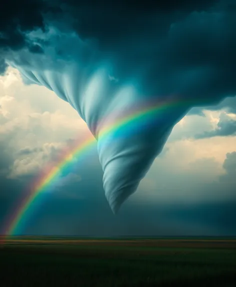 tornado with a rainbow