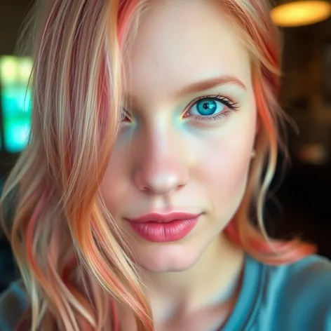 blonde highlights with strawberry