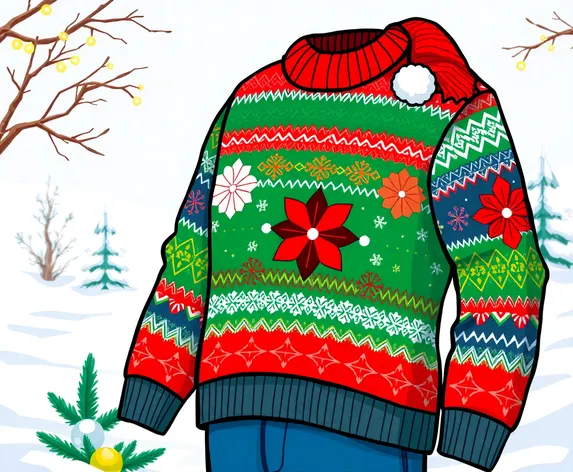 ugly christmas sweater drawing