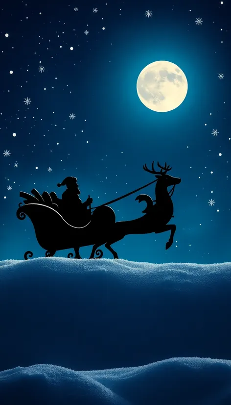 father christmas sleigh silhouette