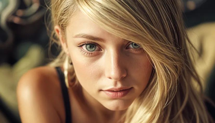 blonde with green eyes