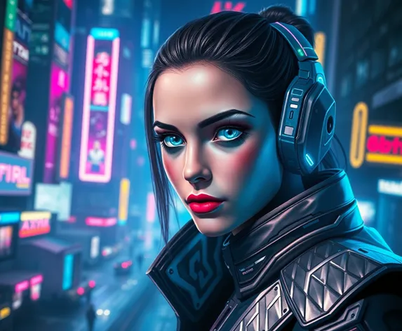 blue eyes cyberpunk