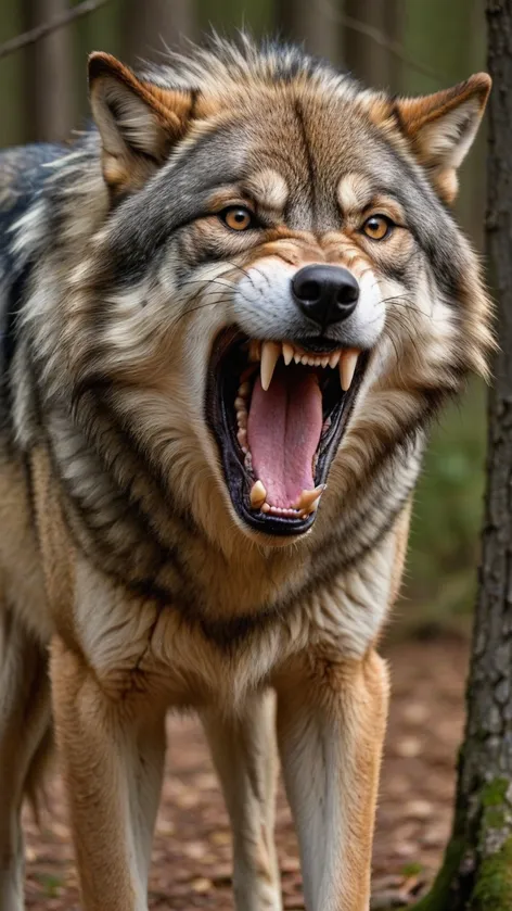 snarling wolf