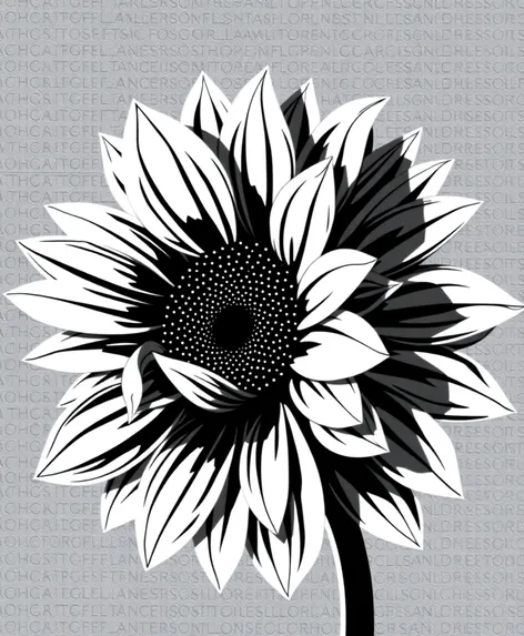 sunflower clipart black and