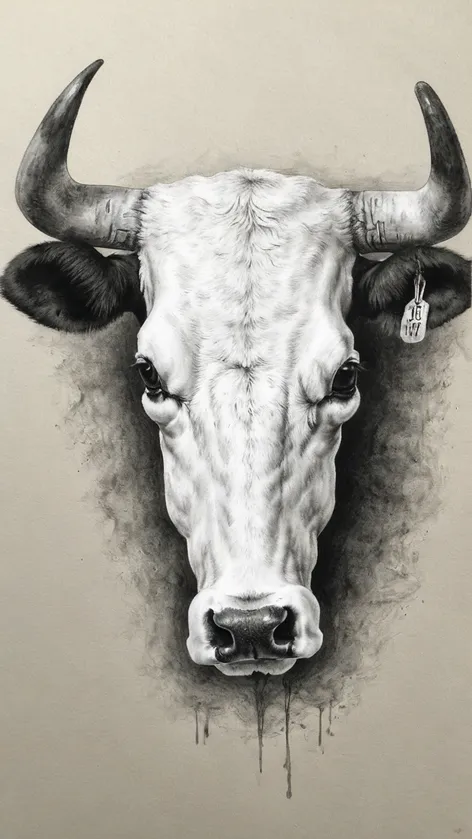 cow skull drawing
