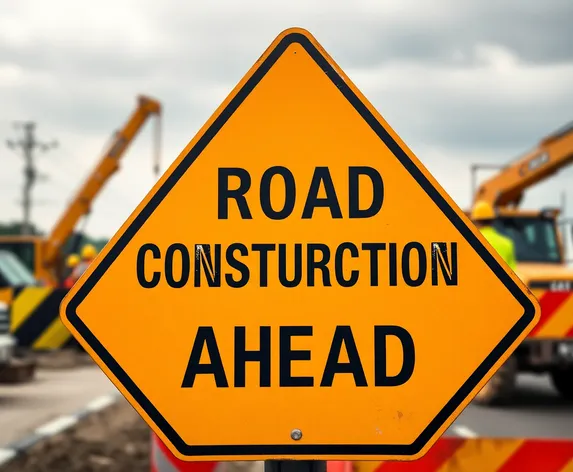 road construction ahead sign