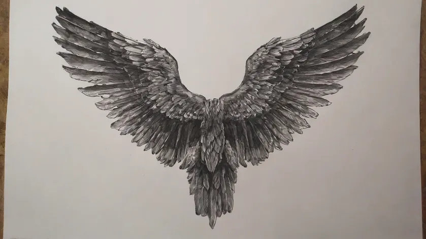 wings drawing