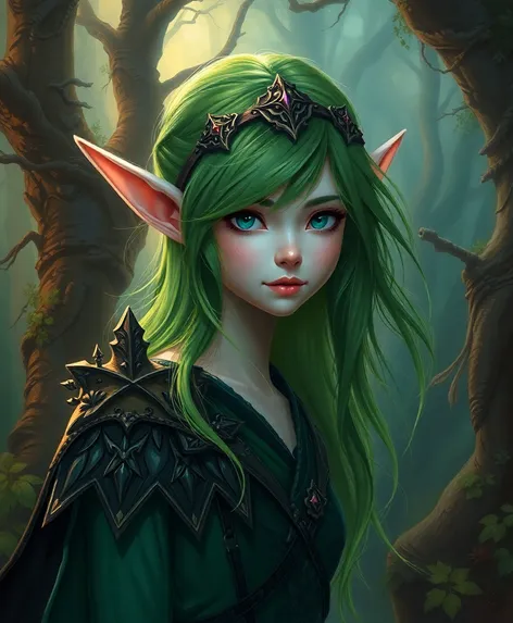 green haired elf