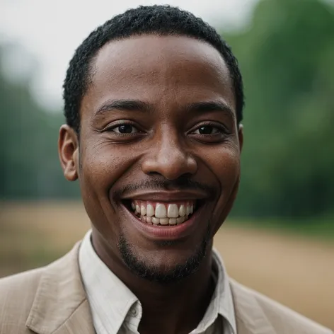 evil black person smiling