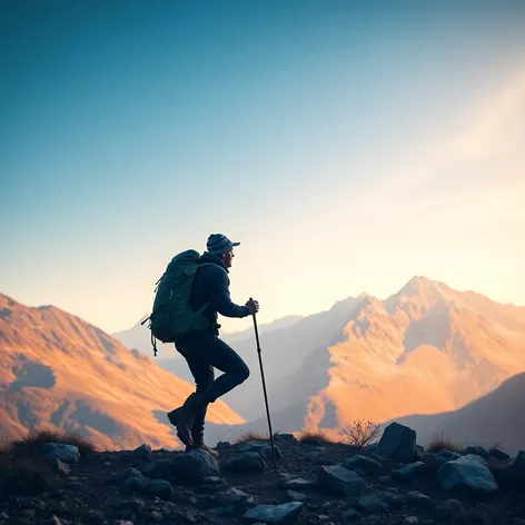 man hiking stock image