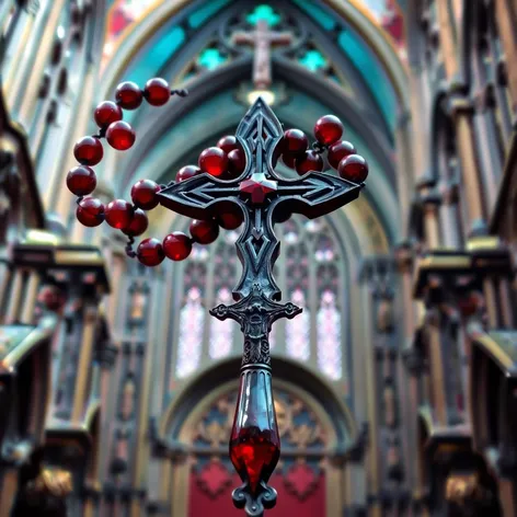 large dark red rosary