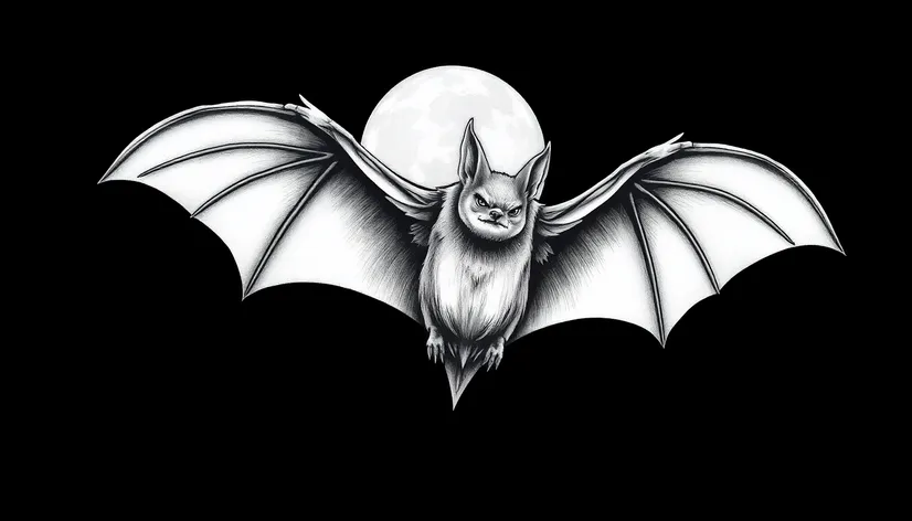 bat tattoo drawing