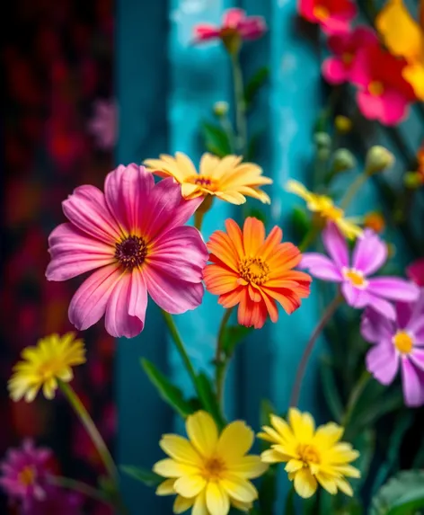 wall and flowers