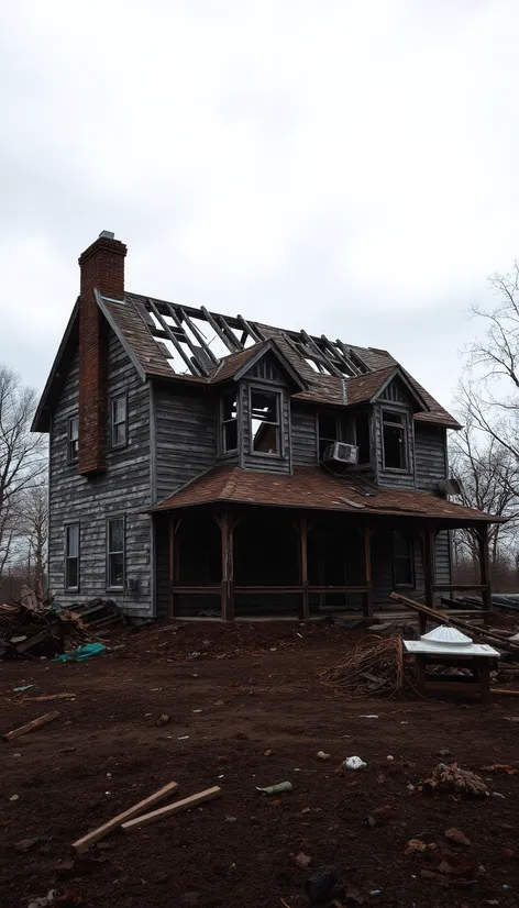 destroyed house