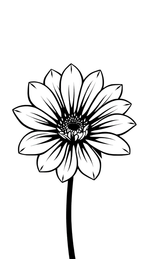 clipart flower black and