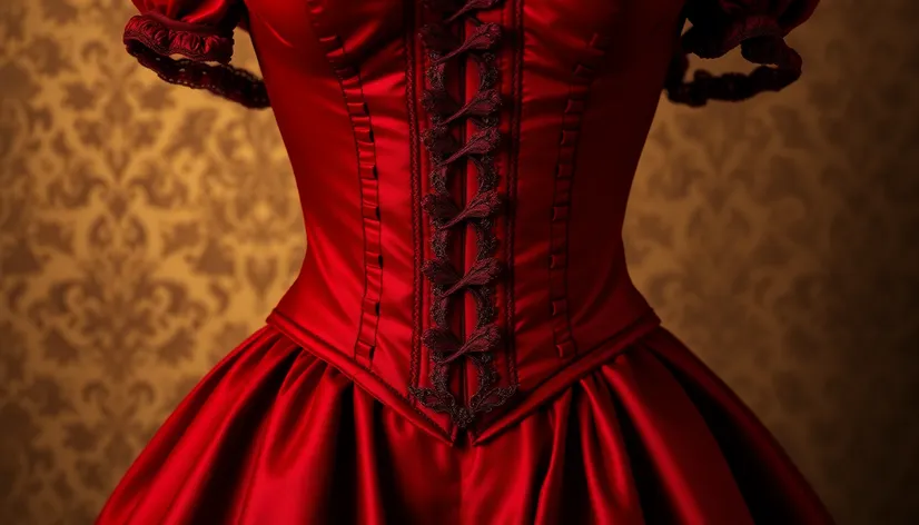 dark red corset dress