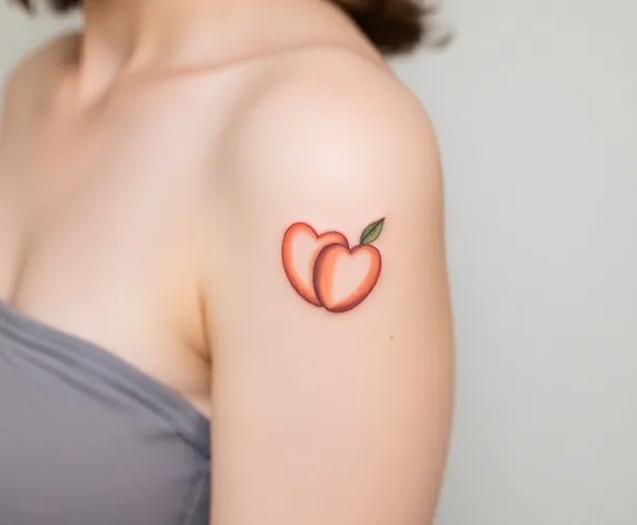 minimalist peach tattoo