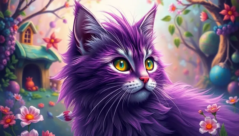 purple hair cat