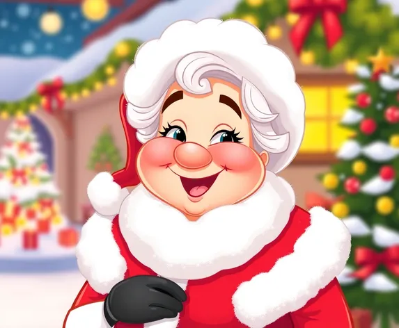 cartoon of mrs claus