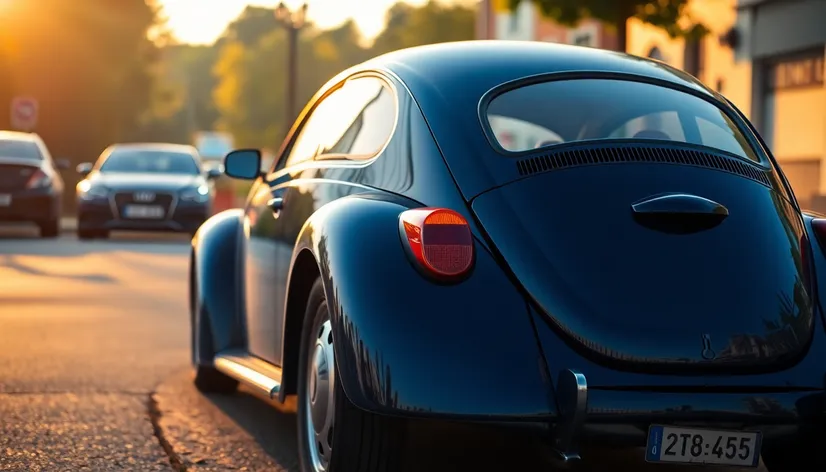 dark blue vw beetle