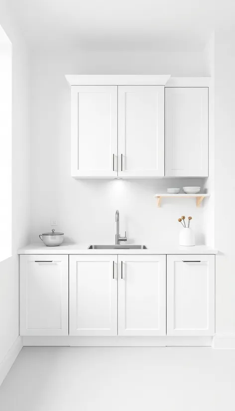 white minimal long kitchen