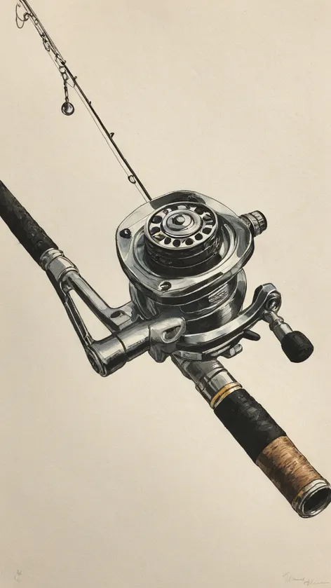 fishing rod drawing