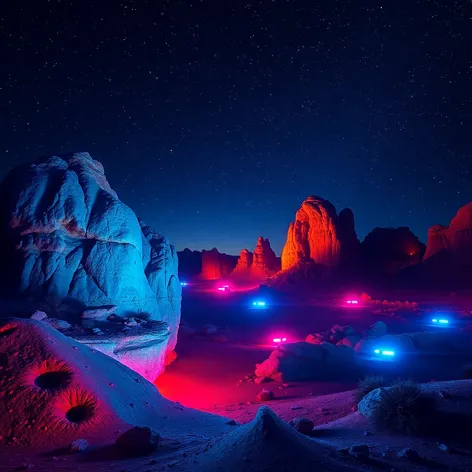 glowing landscape rocks