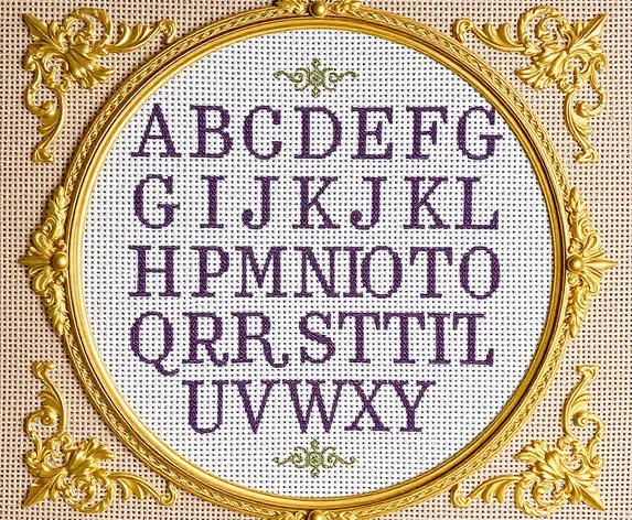 counted cross stitch alphabet