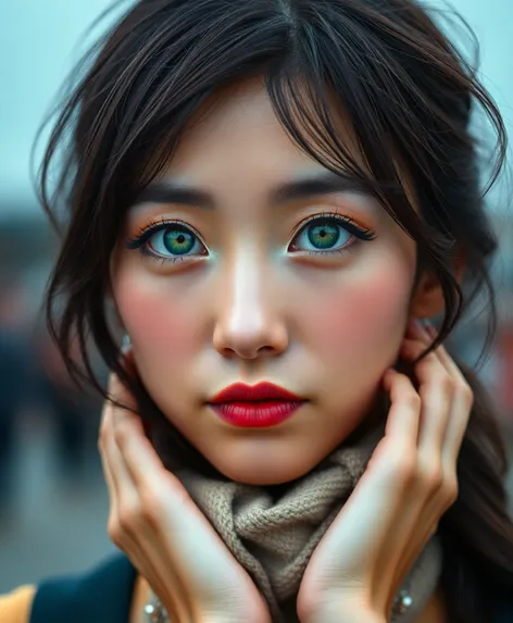 japanese with green eyes