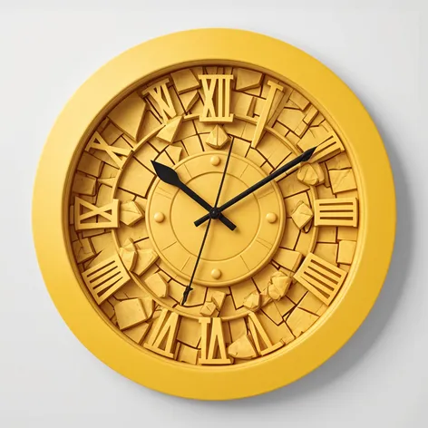 Yellow roman wall clock