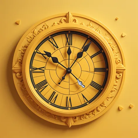 Yellow roman wall clock