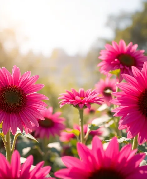 pink sunflowers