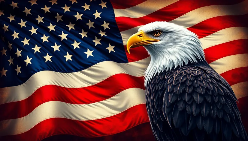 american flag and eagle